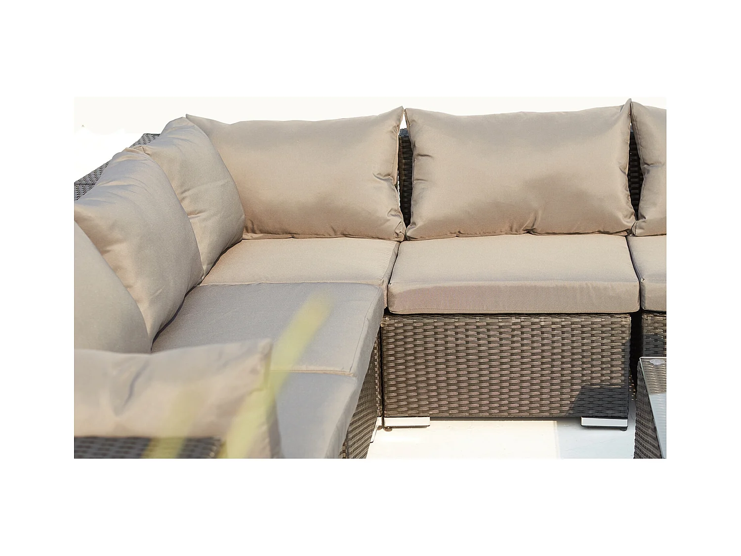 Loungeset voor 8 personen van zwart/grijs gevlochten kunsthars SALENTO