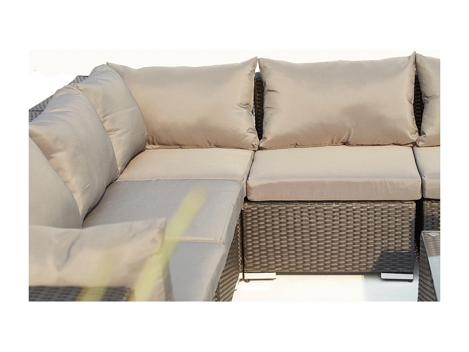 Loungeset voor 8 personen van zwart/grijs gevlochten kunsthars SALENTO