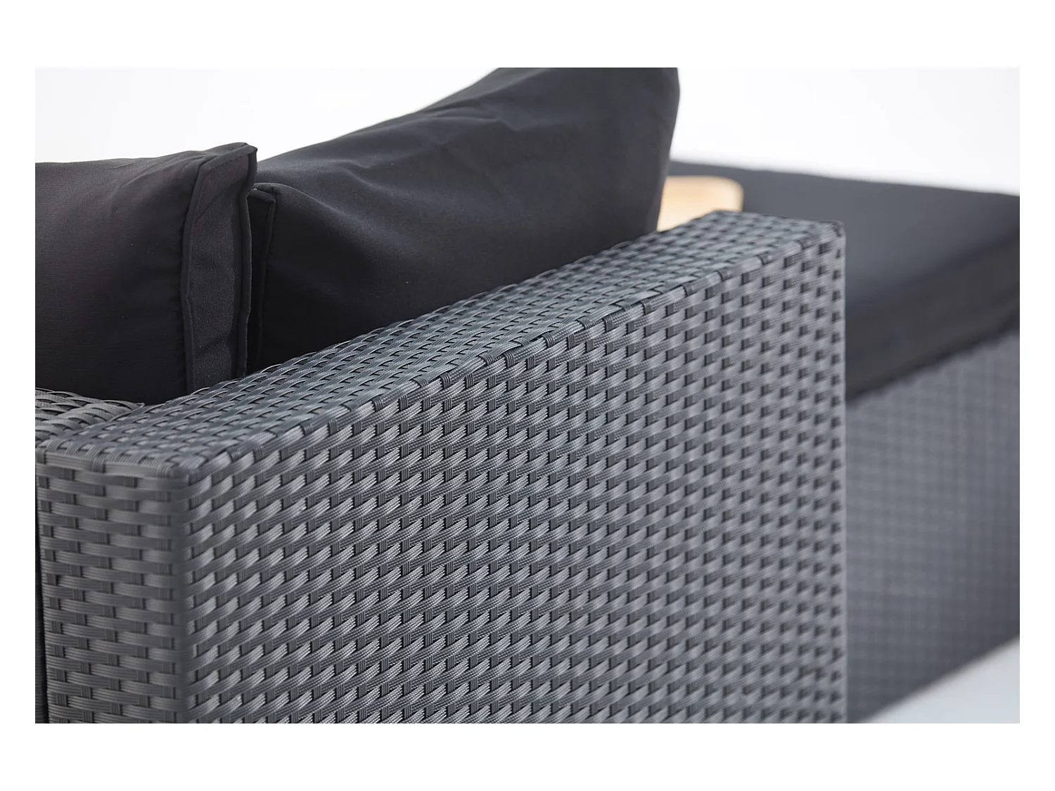 Salon de jardin modulable 5 places en résine tressée noir MILANO
