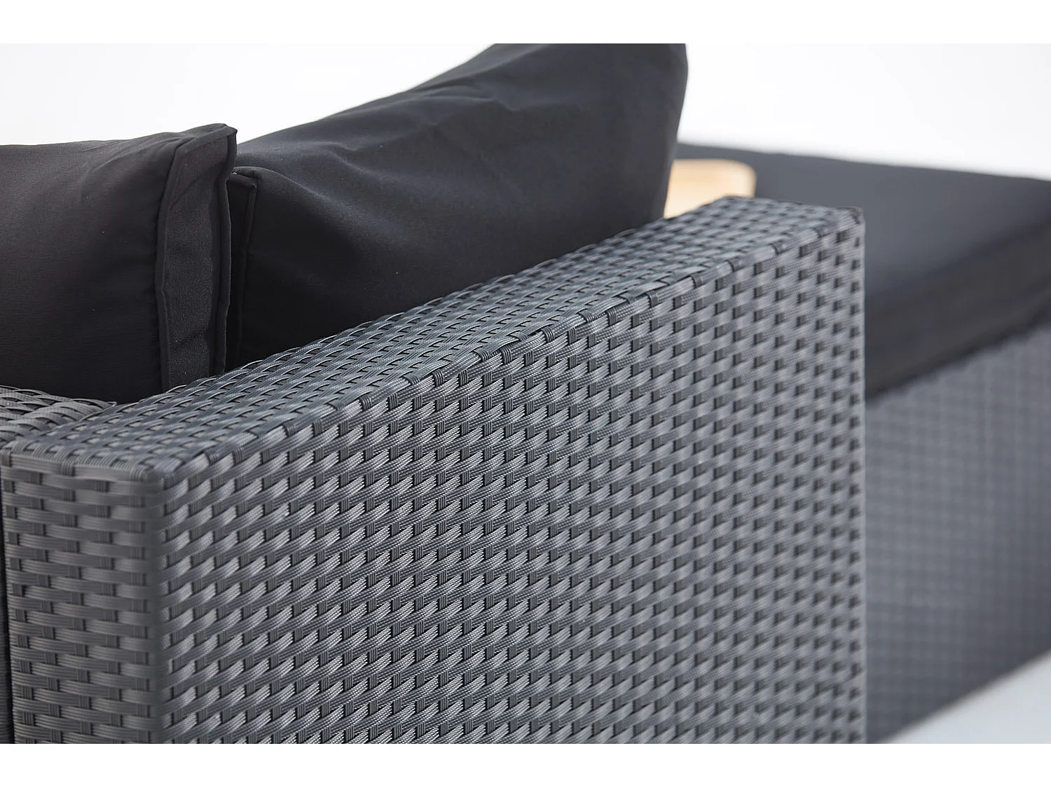 Salon de jardin modulable 5 places en résine tressée noir MILANO