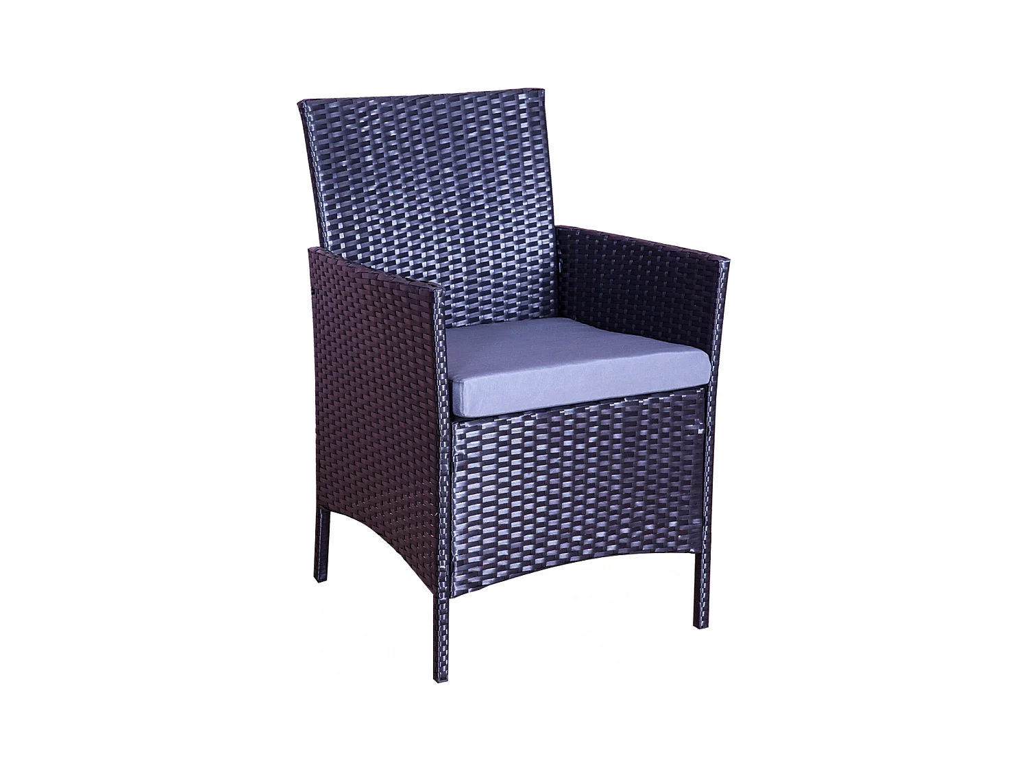 Salotto da giardino 4 posti in resina intrecciata nero/grigio MYKONOS