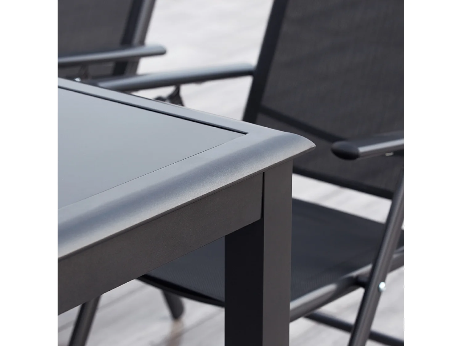 Tuinset van grijs aluminium voor 12 personen RAVENNE