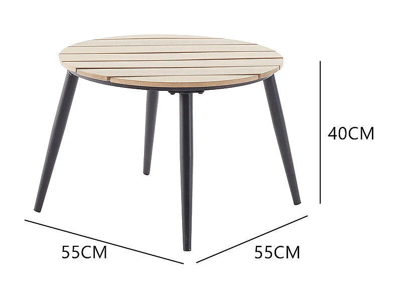 Loungeset Tibouta 5 plaatsen van gevlochten hars met schuine poten