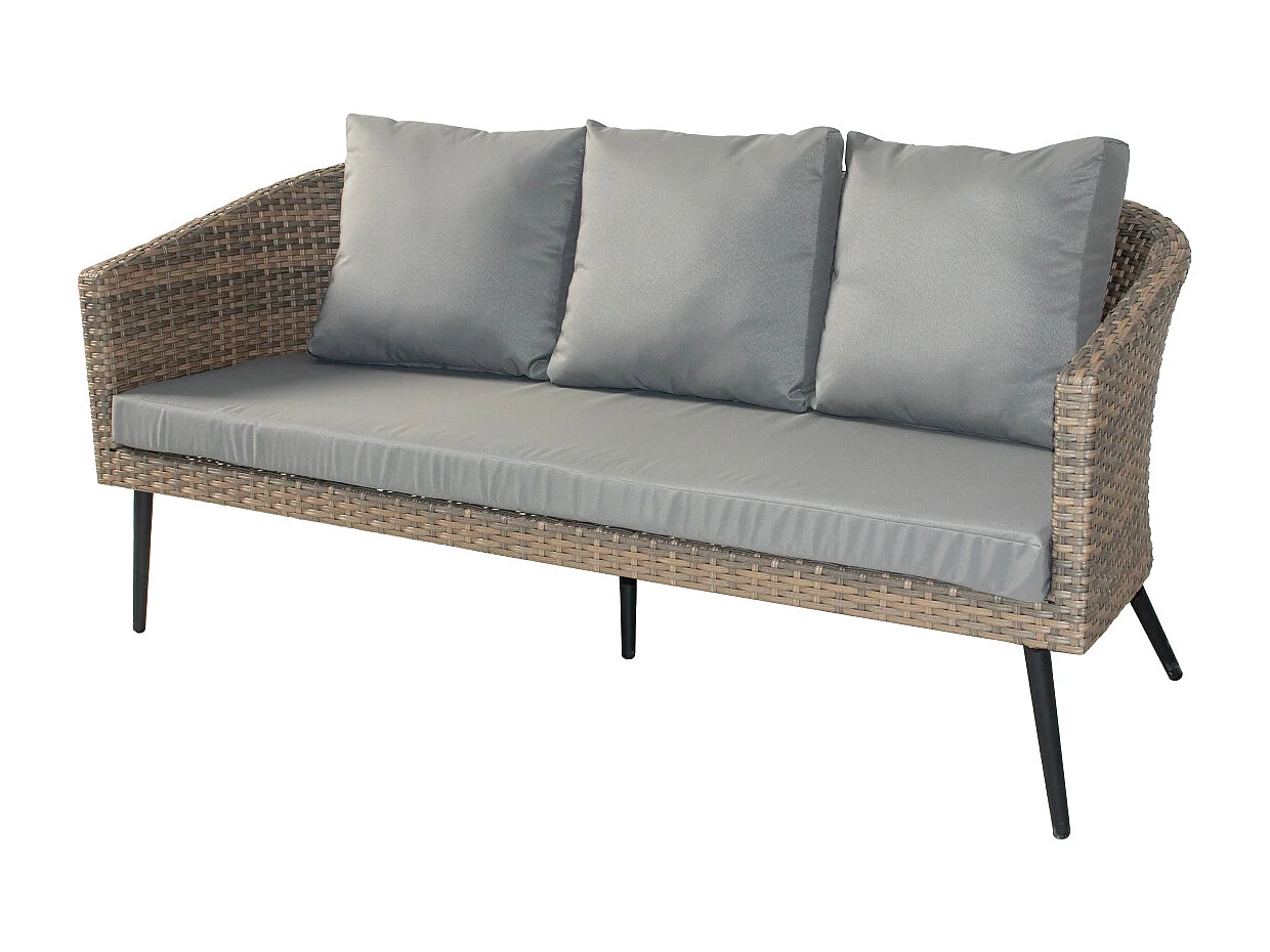 Loungeset Tibouta 5 plaatsen van gevlochten hars met schuine poten