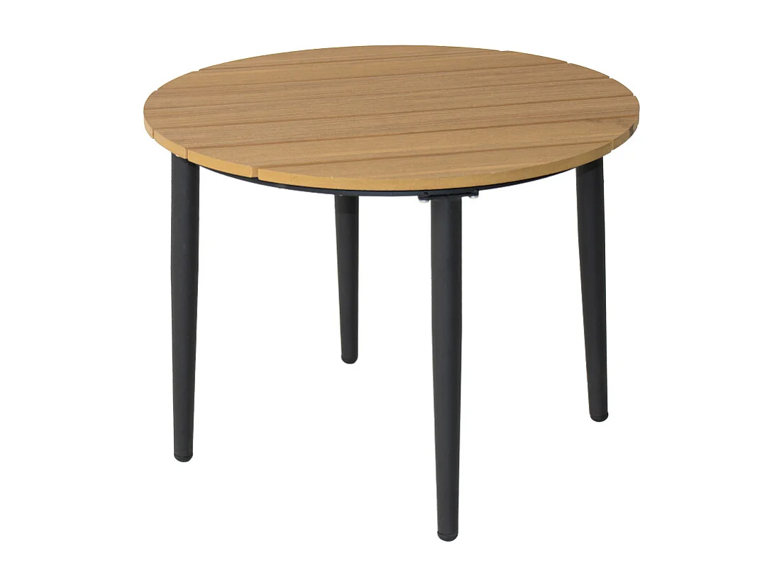 Loungeset Tibouta 5 plaatsen van gevlochten hars met schuine poten