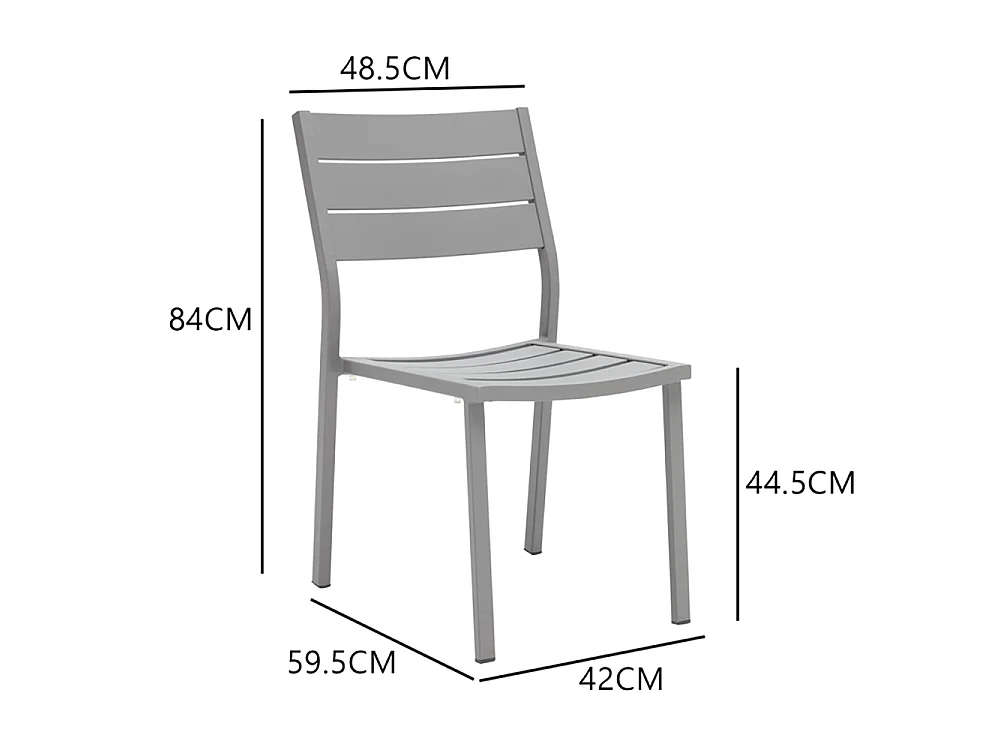 Table de jardin extensible 6-8 personnes avec 6 chaises en aluminium MEZZANE