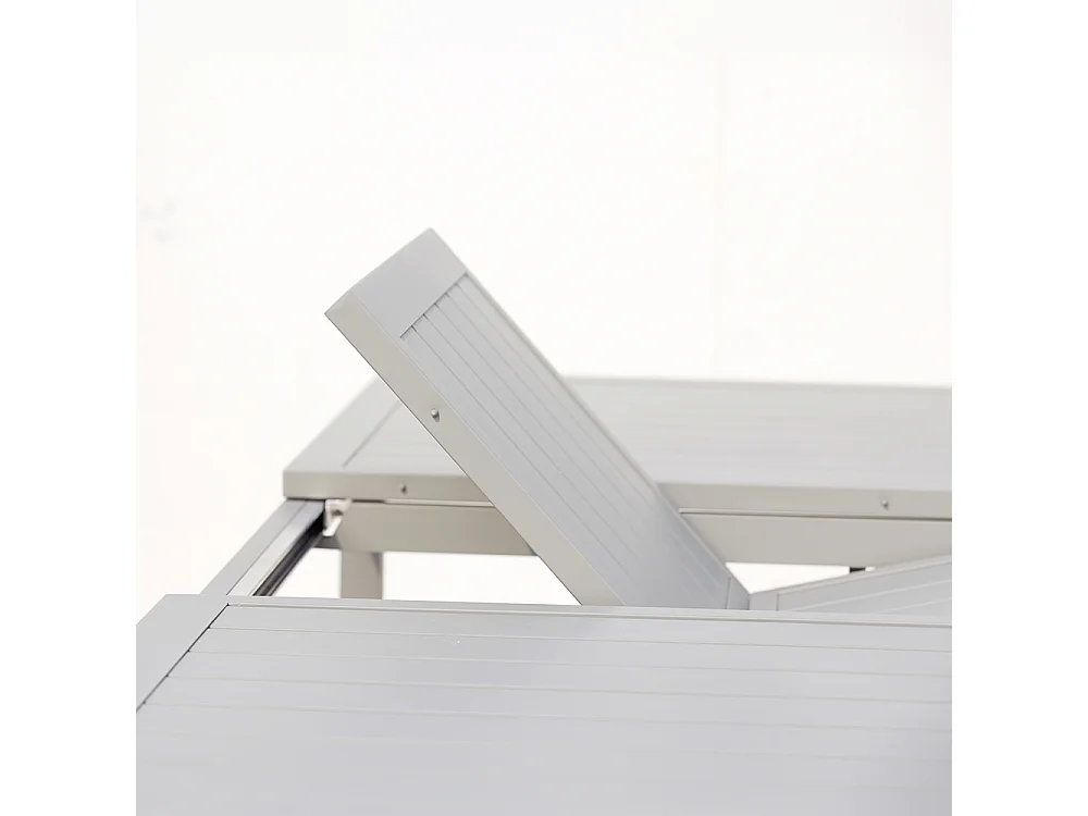 Table de jardin extensible 6-8 personnes avec 6 chaises en aluminium MEZZANE