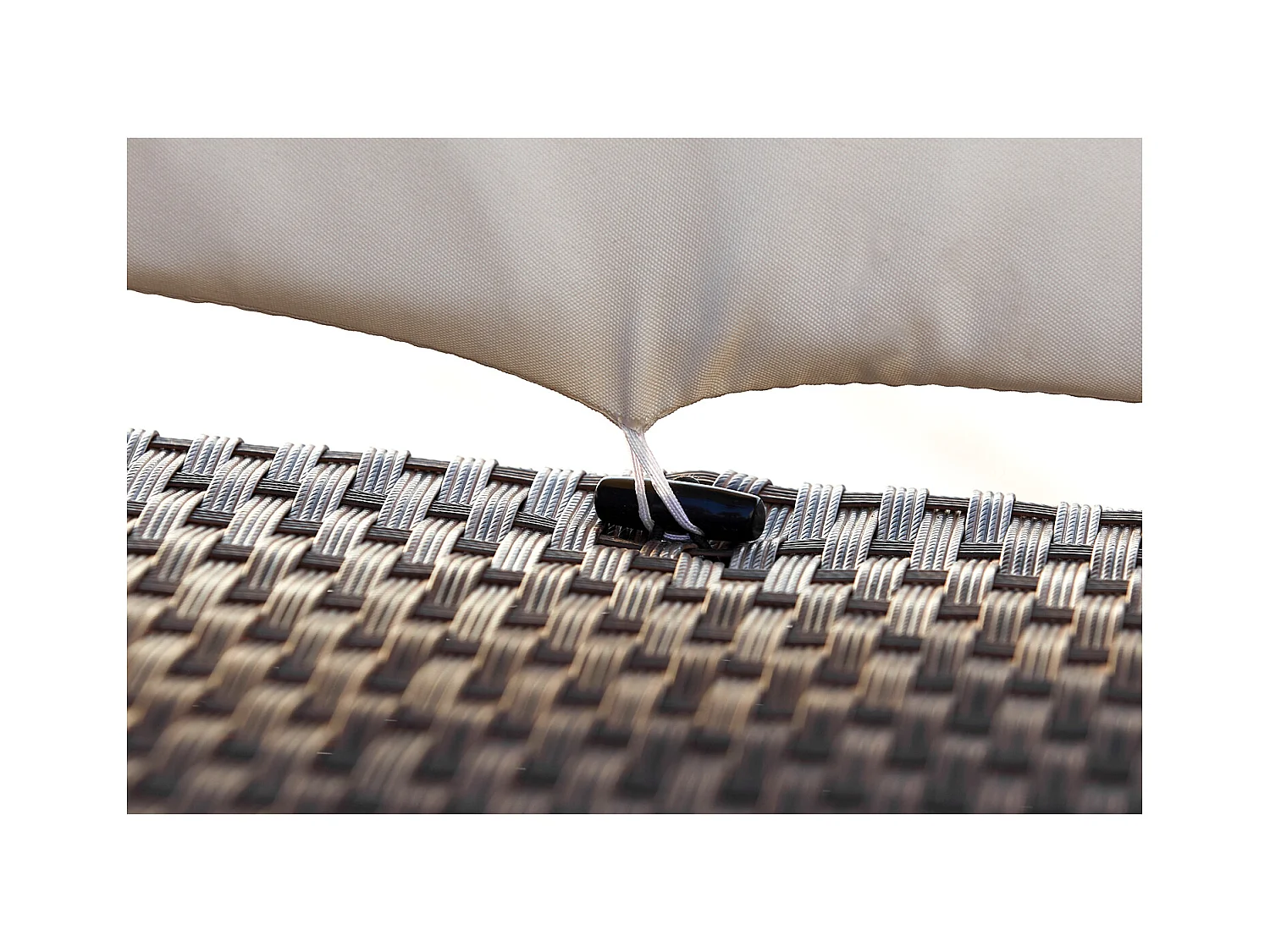 Salotto da giardino a incasso 10 posti resina intrecciata castagna/bianco MONACO