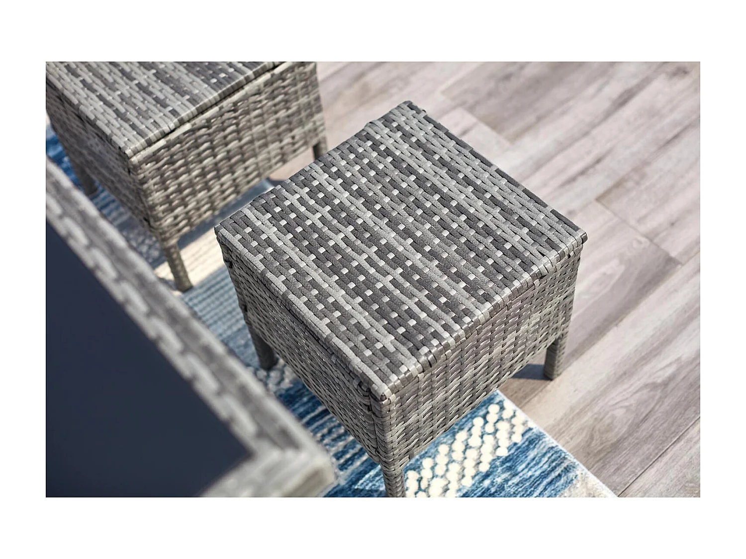 Salotto da giardino 8 posti in resina nero/grigio CORDOBA