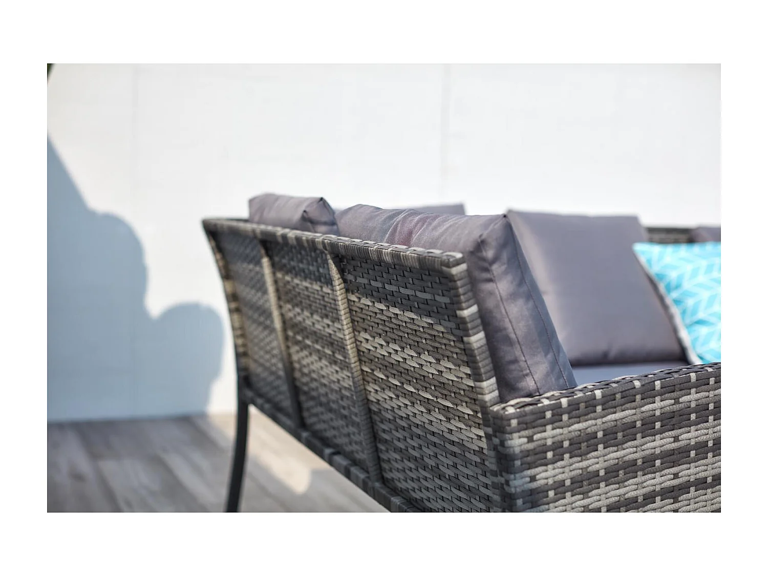 Salotto da giardino 8 posti in resina nero/grigio CORDOBA