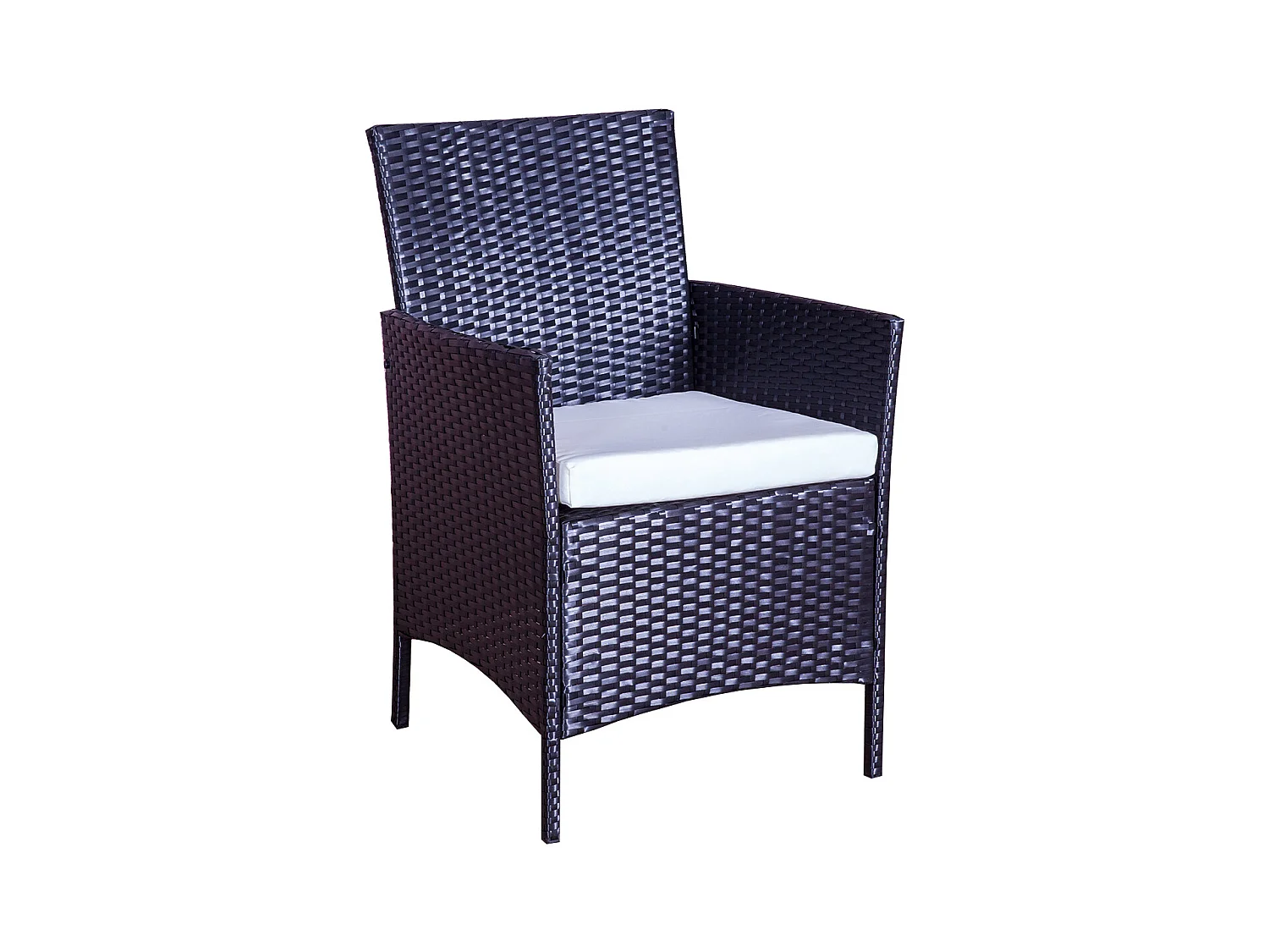 Salotto da giardino 4 posti in resina intrecciata bianco/nero MYKONOS