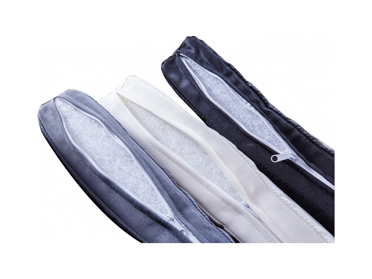 Salotto da giardino 4 posti in resina intrecciata bianco/nero MYKONOS