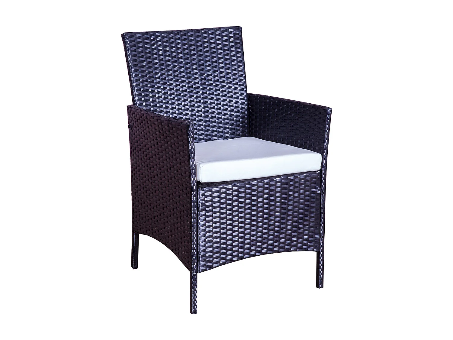 Loungeset voor 4 personen van zwart/wit gevlochten hars MYKONOS Modern en design
