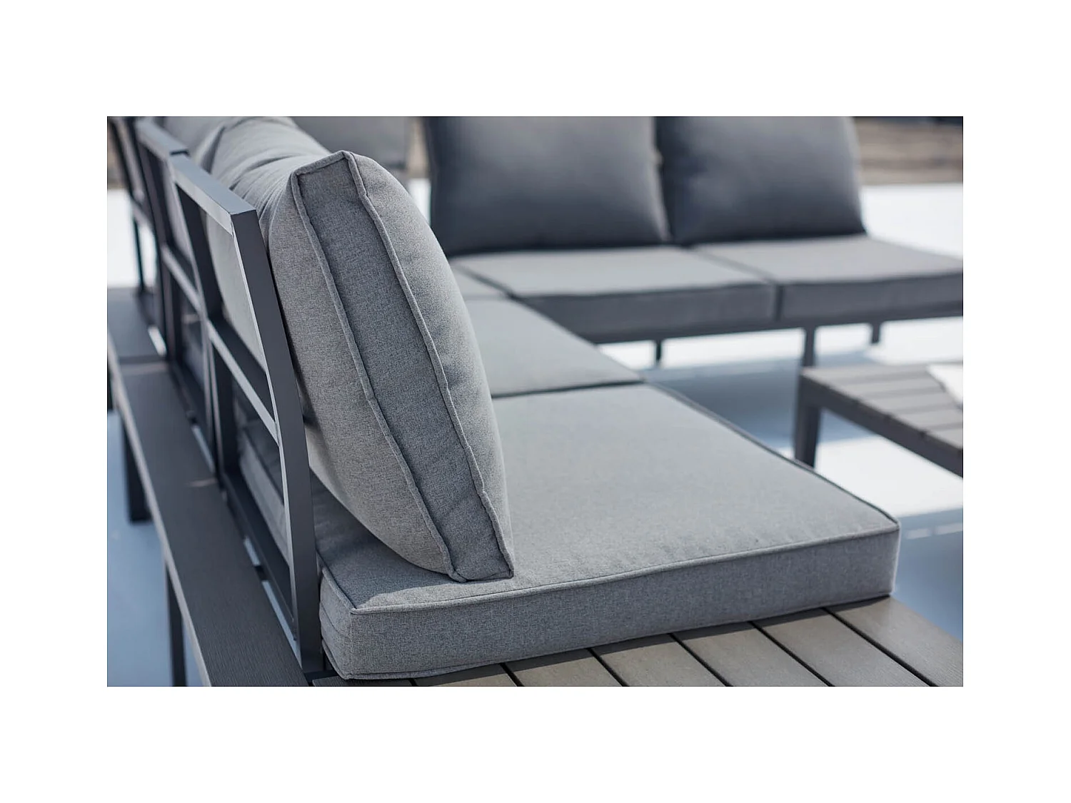 Conjunto de jardín 5 plazas aluminio gris oscuro FIRA