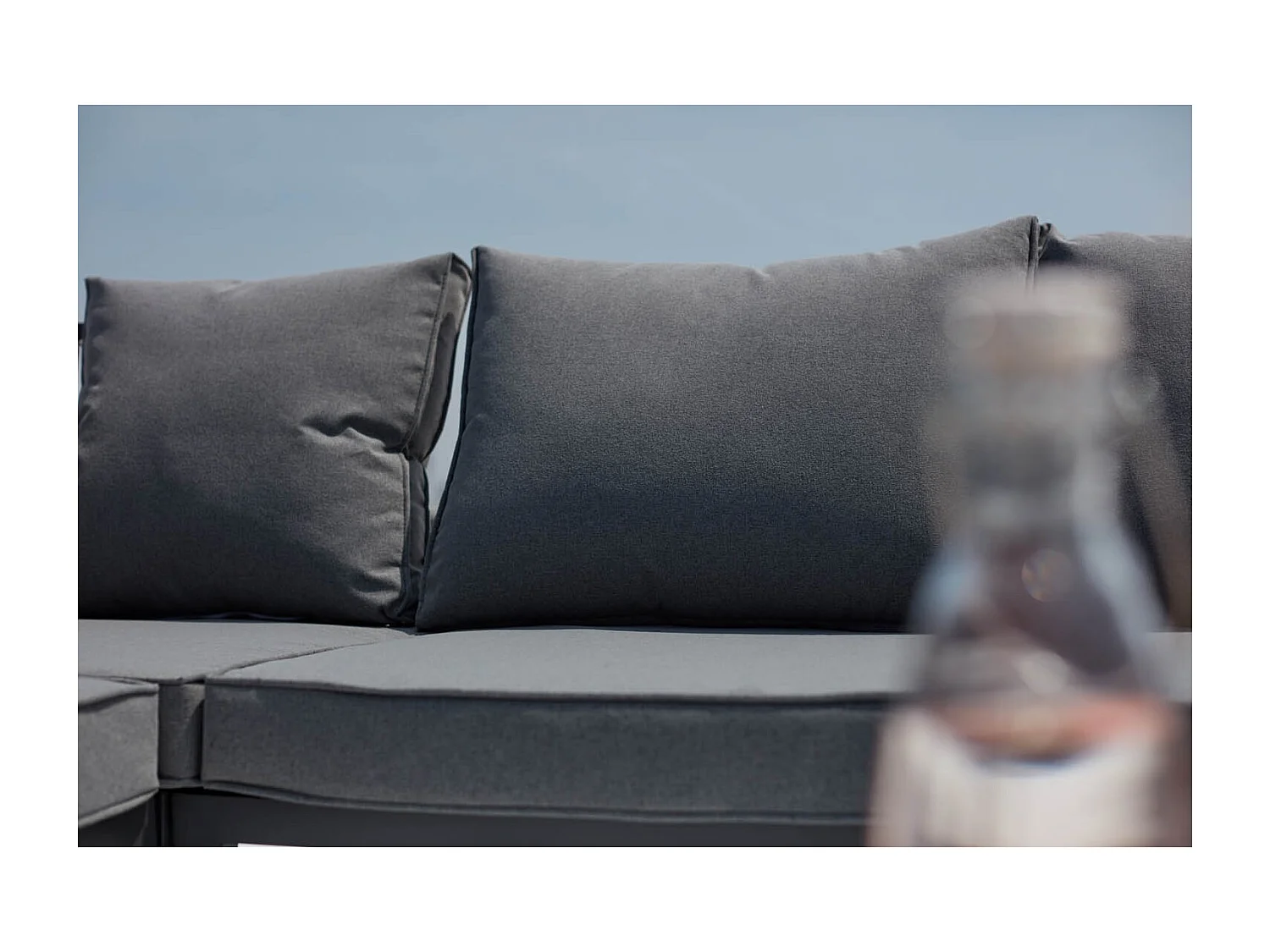 Loungeset voor 5 personen van grijs aluminium FIRA met donkergrijze kussens