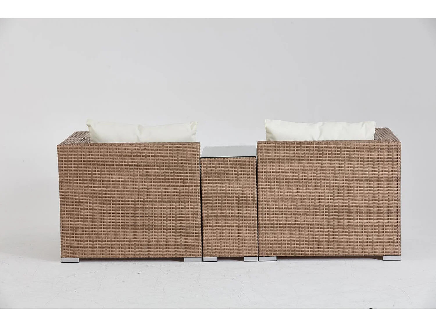 Salotto da giardino 4 posti in resina natural e ecru MOANA