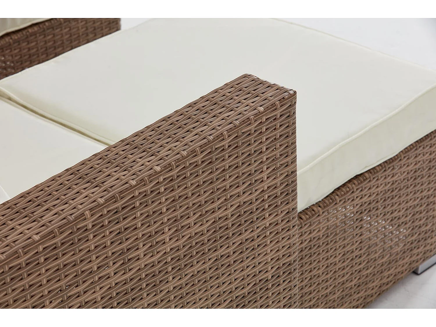 Salotto da giardino 4 posti in resina natural e ecru MOANA