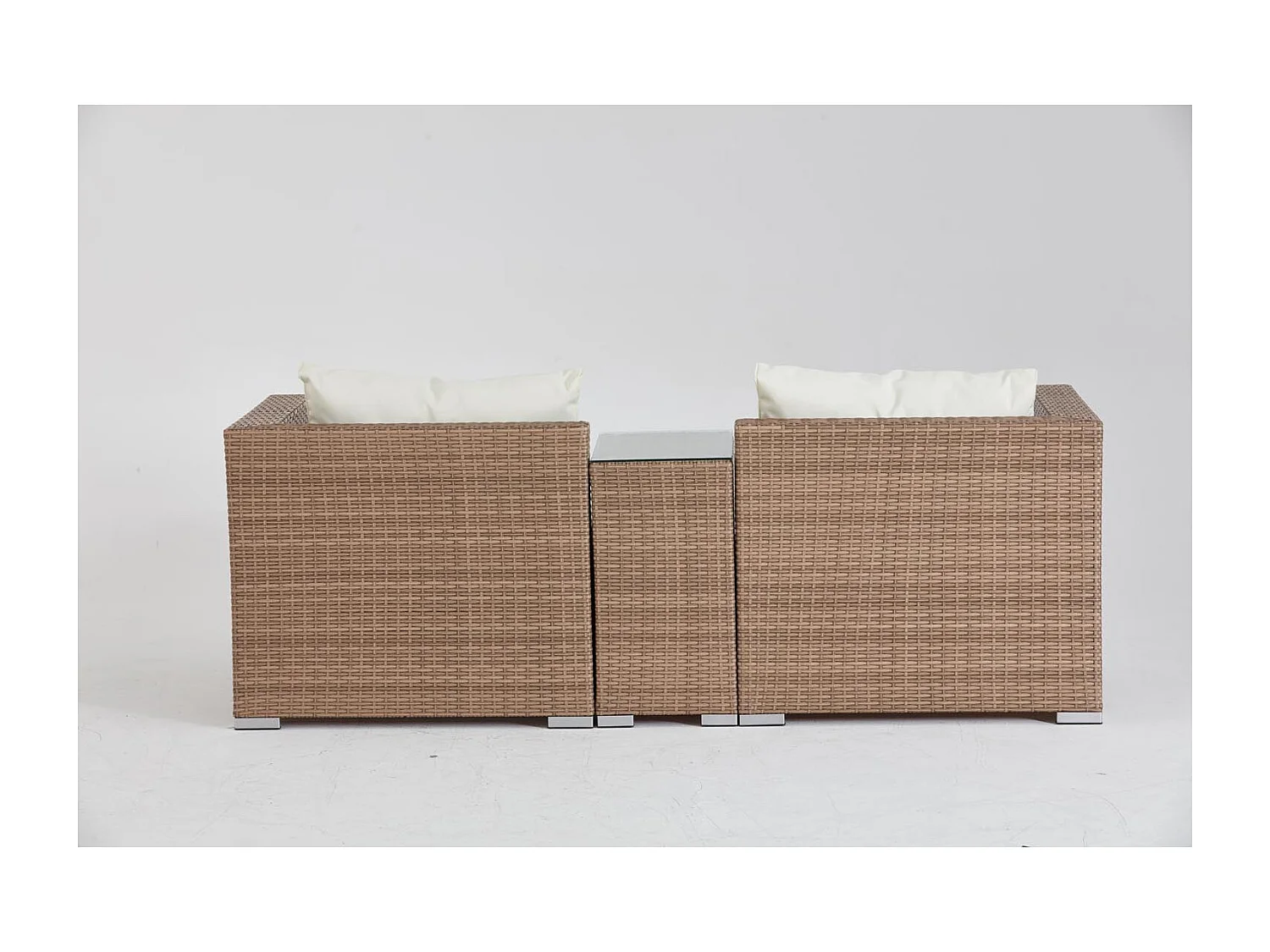 Conjunto de jardín 4 plazas de resina natural y crudo MOANA