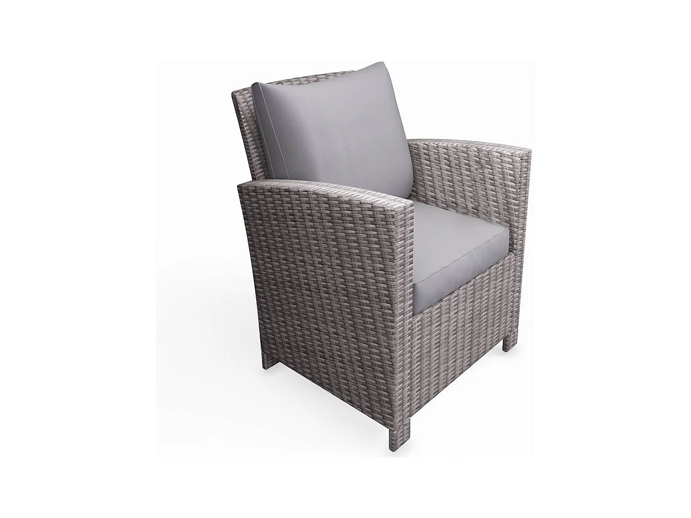 Salon de jardin 7 places en résine tressée gris clair MODENA