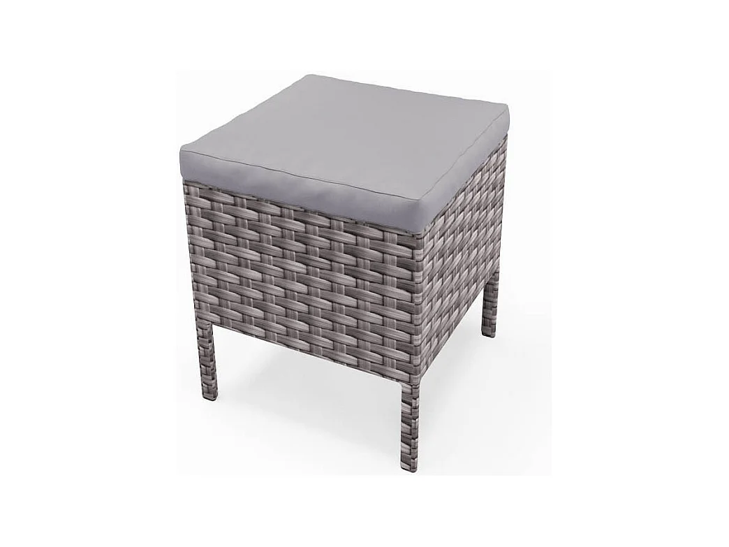 Salon de jardin 7 places en résine tressée gris clair MODENA