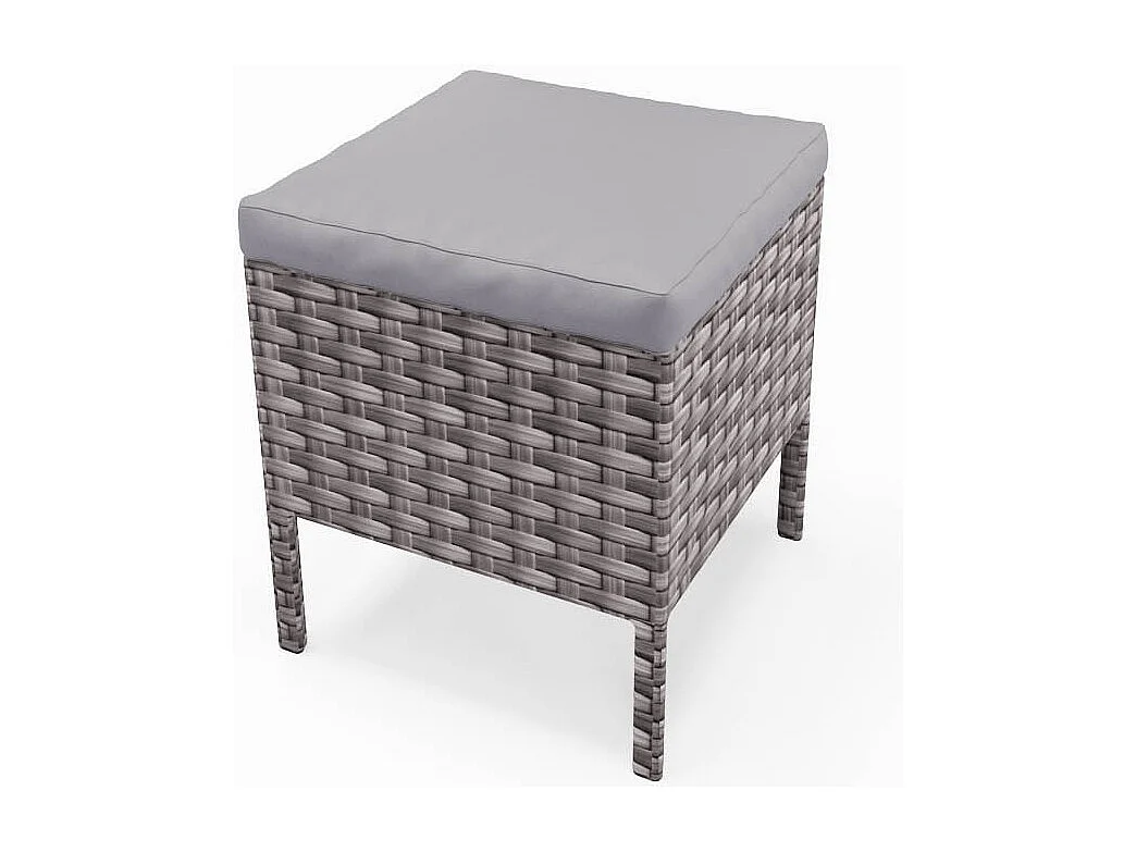 Conjunto de jardim 7 lugares em resina entrançada cinza claro MODERNA