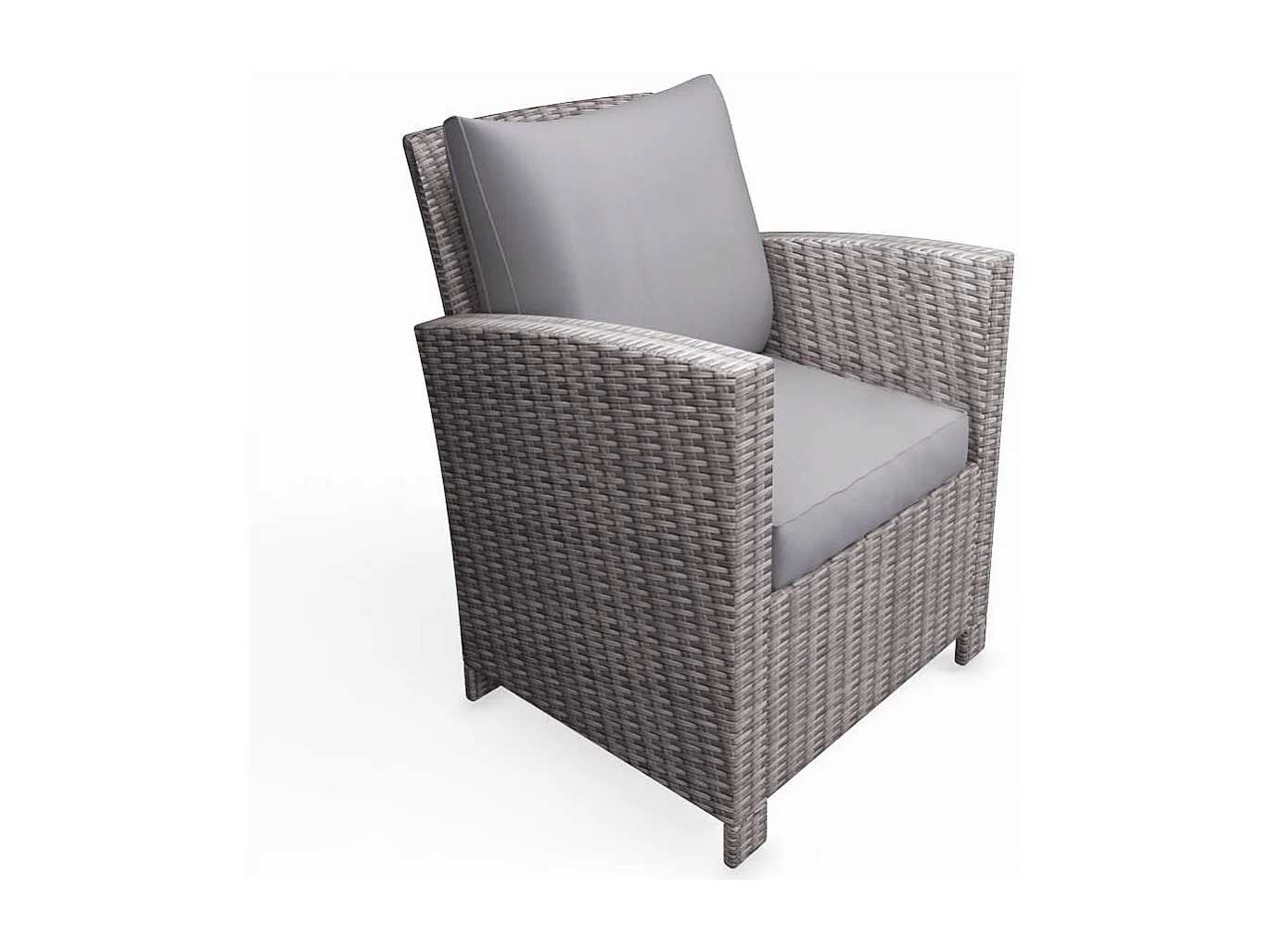 Conjunto de jardim 7 lugares em resina entrançada cinza claro MODERNA