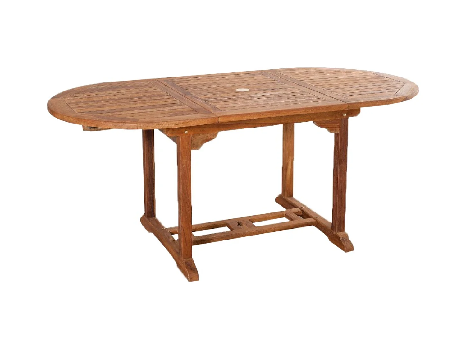 6-Sitzer Gartenset aus geöltem Teakholz in ovaler Form LUBOK - Wetterbeständig - Ethnischer Stil