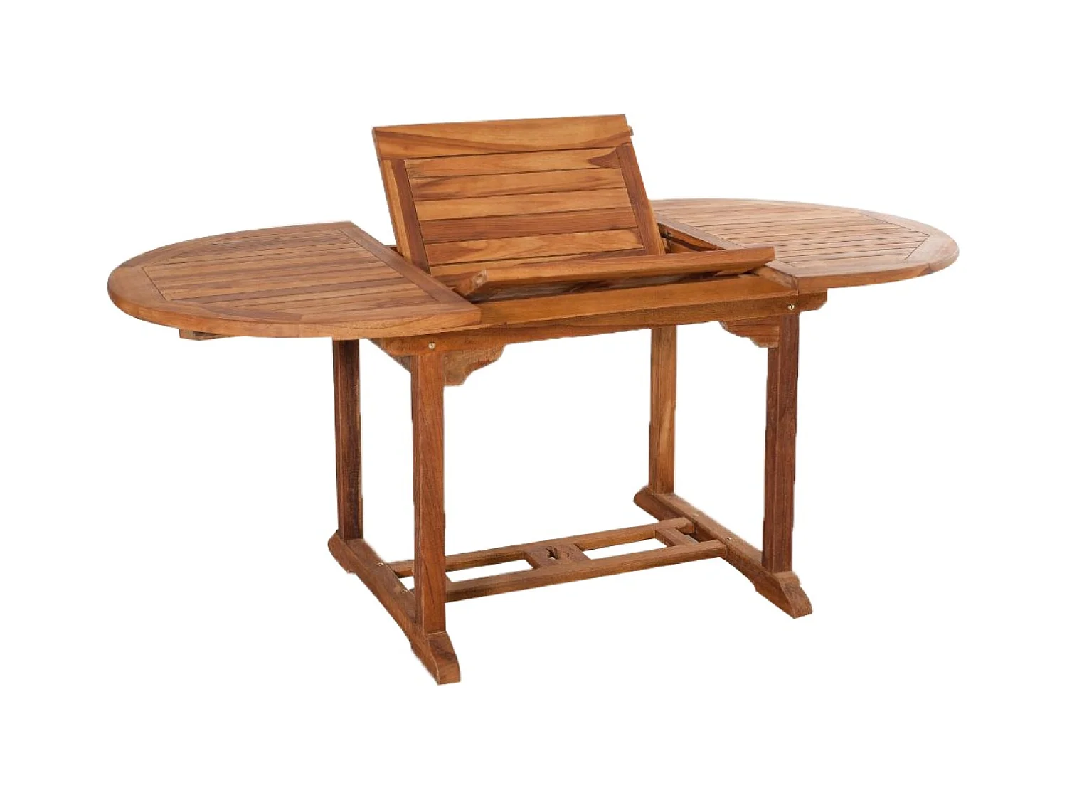 6-Sitzer Gartenset aus geöltem Teakholz in ovaler Form LUBOK - Wetterbeständig - Ethnischer Stil