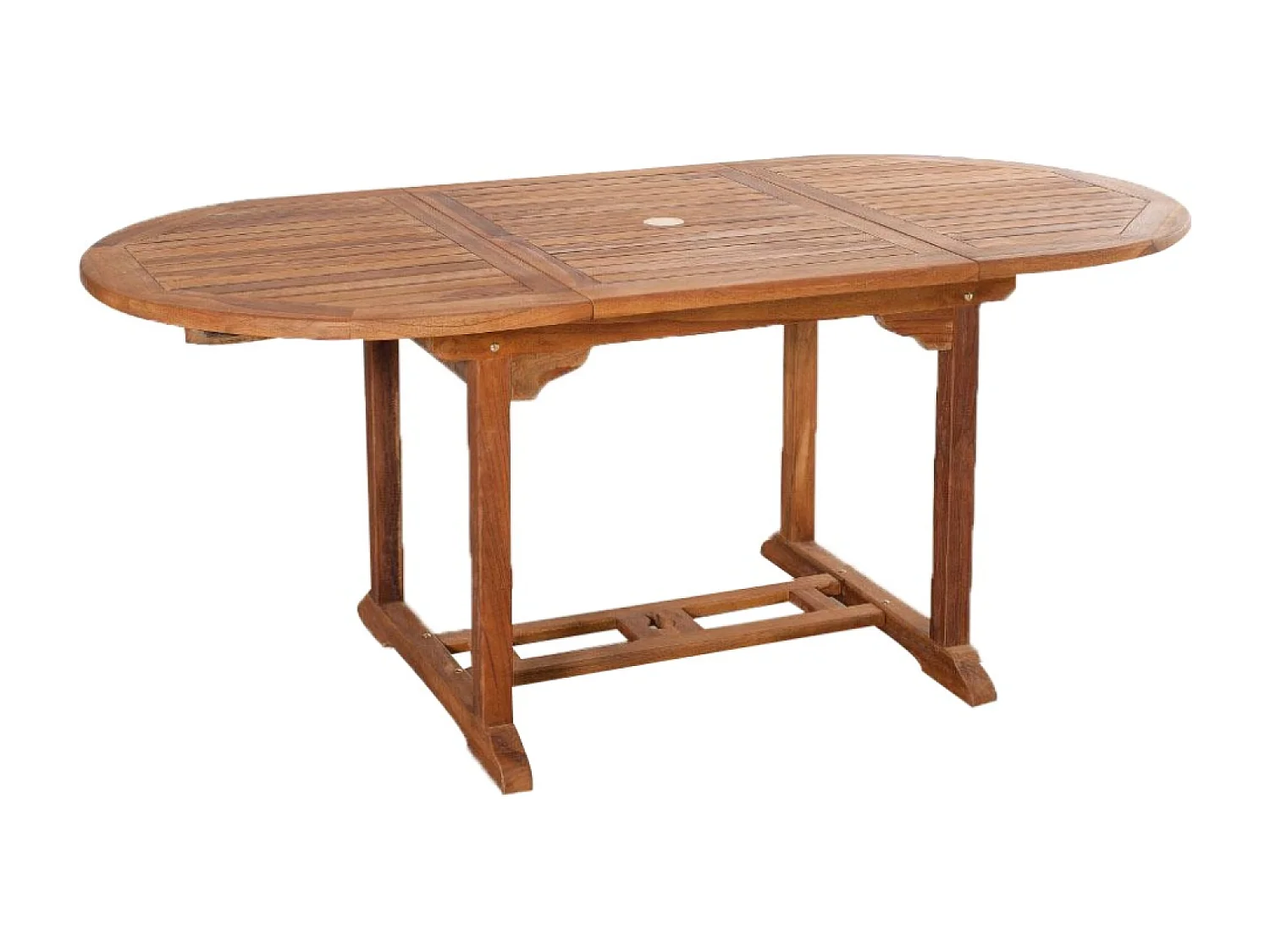 6-Sitzer Gartenset aus geöltem Teakholz in ovaler Form LUBOK - Wetterbeständig - Ethnischer Stil