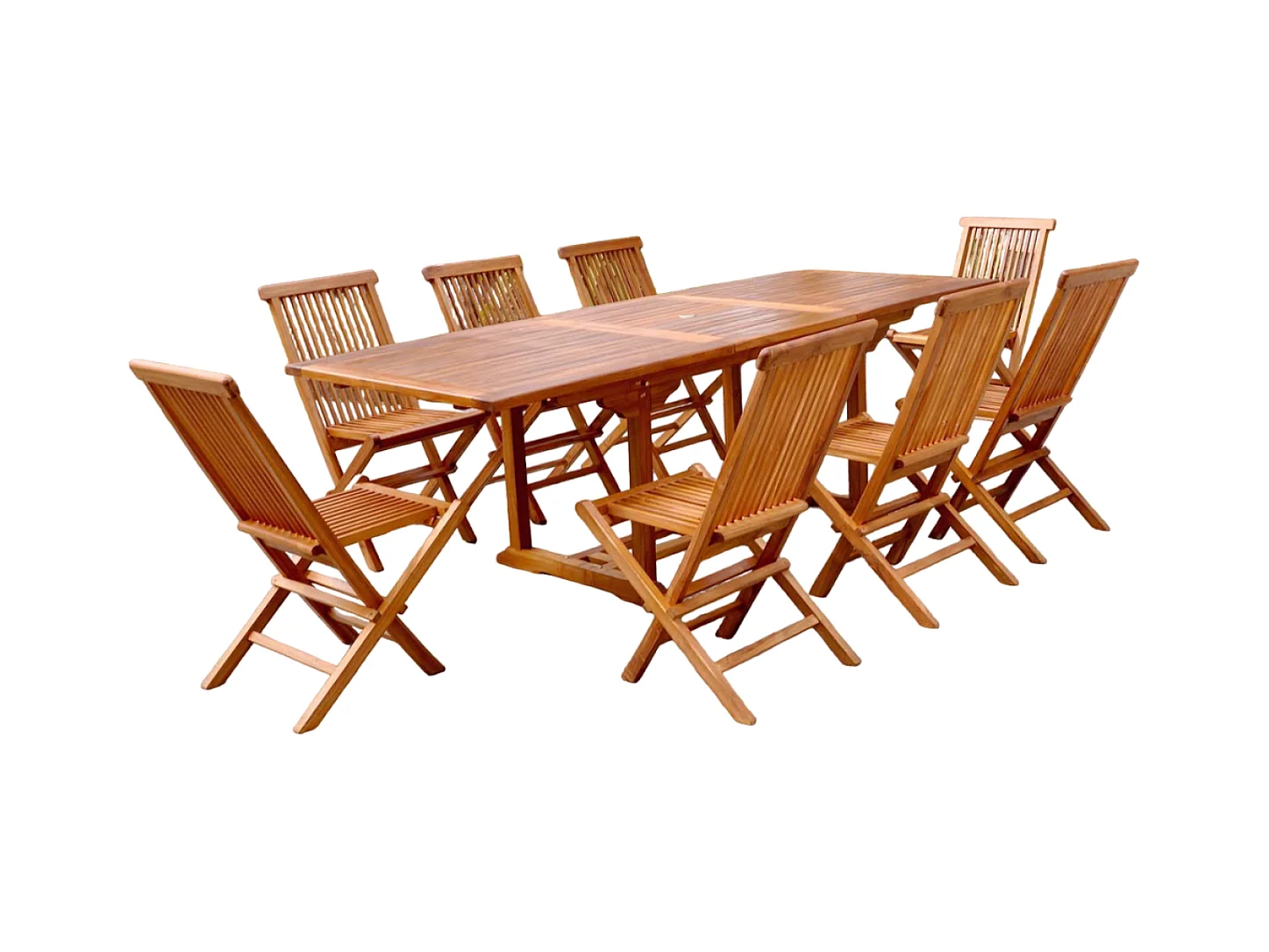 Loungeset voor 8 personen van geolied teakhout LUBOK - Uitstekend hout, bestand tegen weer, ecologisch gecertificeerd