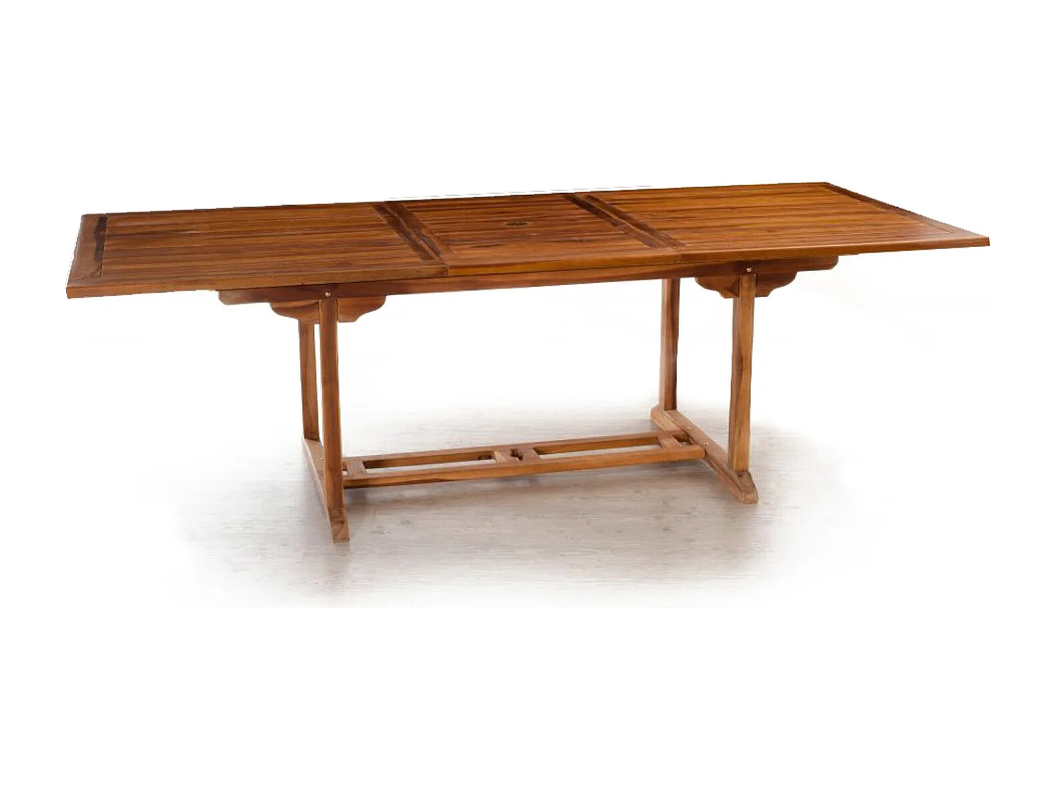 Salon de jardin Teck huilé 8 personnes - Table rectangle + 8 chaises LUBOK