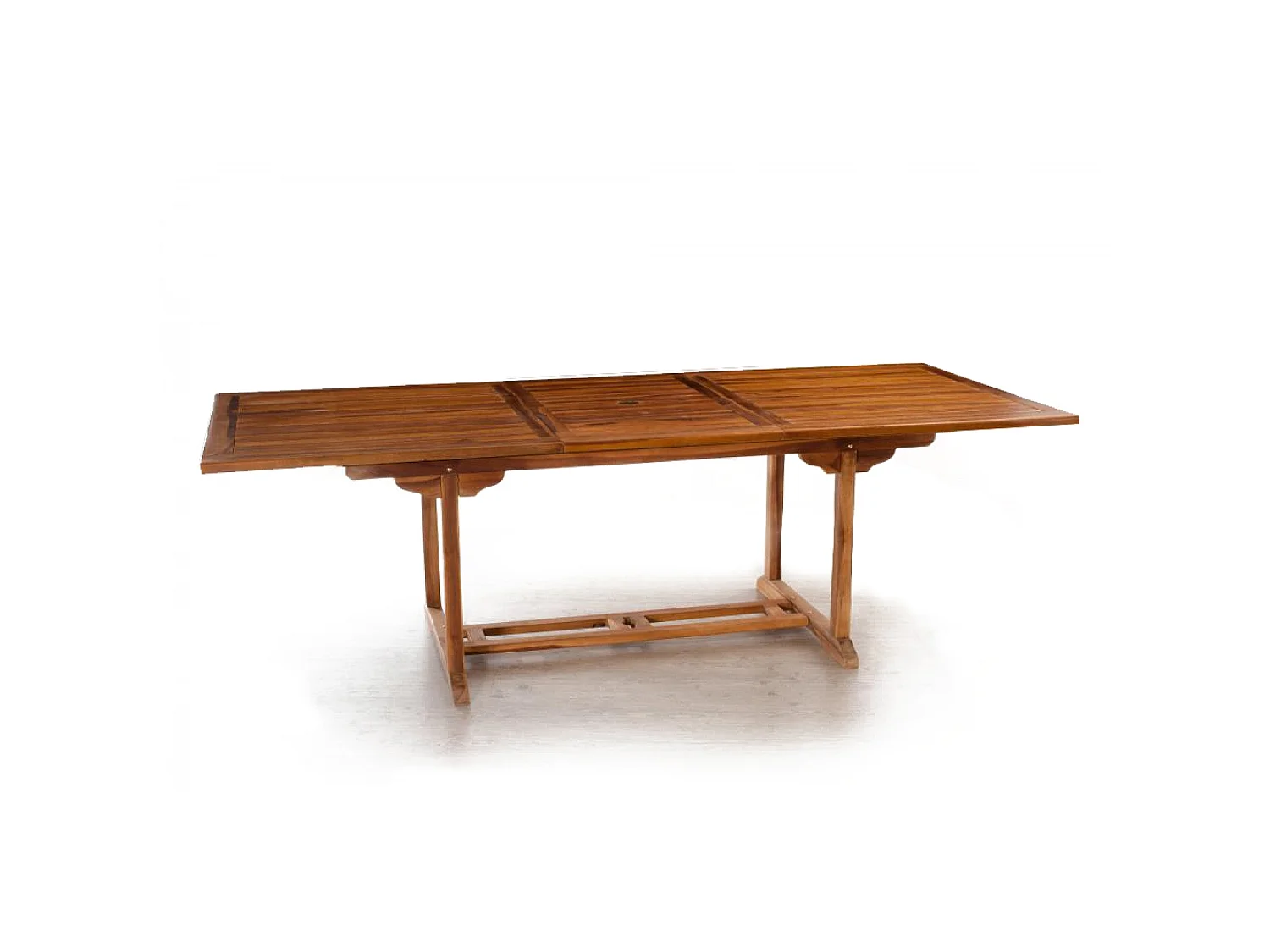 Salon de jardin Teck huilé 8 personnes - Table rectangle + 8 chaises LUBOK