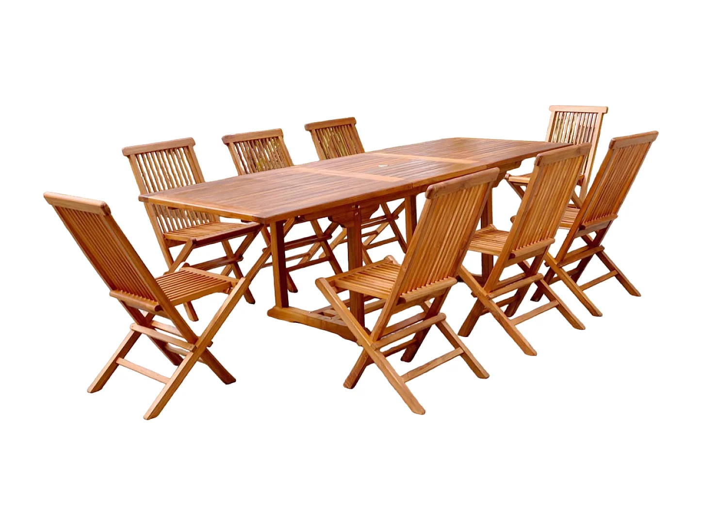 Loungeset voor 8 personen van geolied teakhout LUBOK - Uitstekend hout, bestand tegen weer, ecologisch gecertificeerd