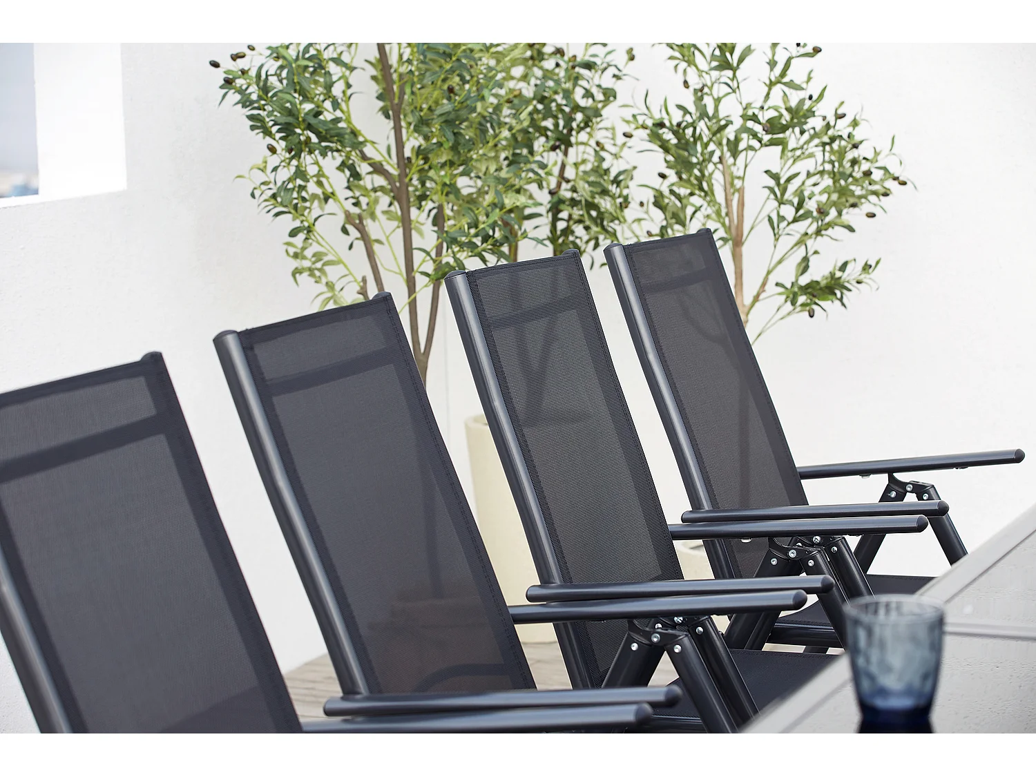 Tuinset van grijs aluminium voor 8 personen RAVENNE