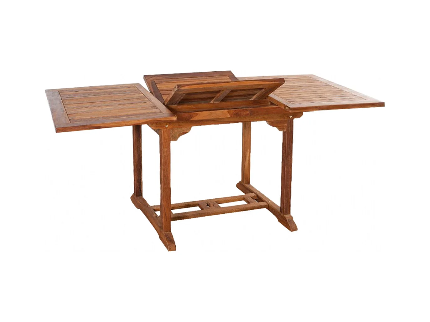 Table rectangulaire 4 chaises et 2 fauteuils en teck huilé LUBOK