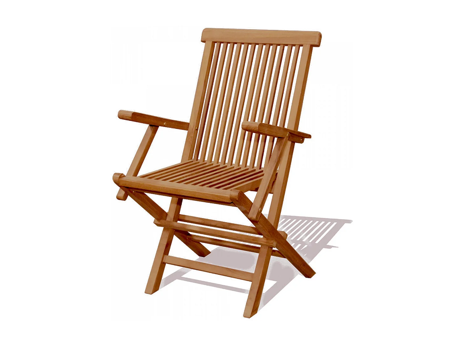 Table rectangulaire 4 chaises et 2 fauteuils en teck huilé LUBOK