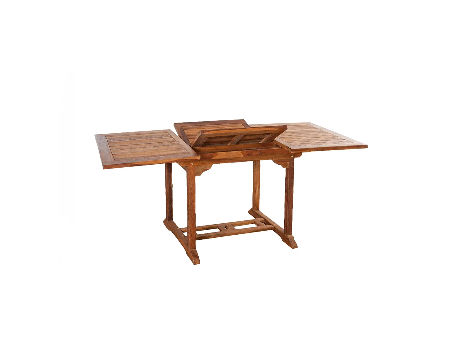 Table rectangulaire 4 chaises et 2 fauteuils en teck huilé LUBOK