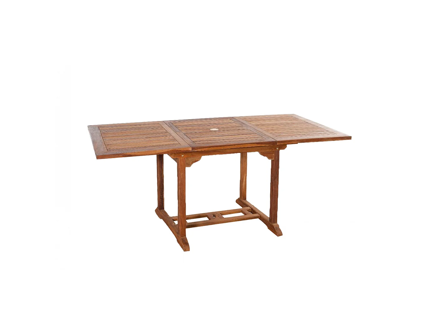 Table rectangulaire 4 chaises et 2 fauteuils en teck huilé LUBOK