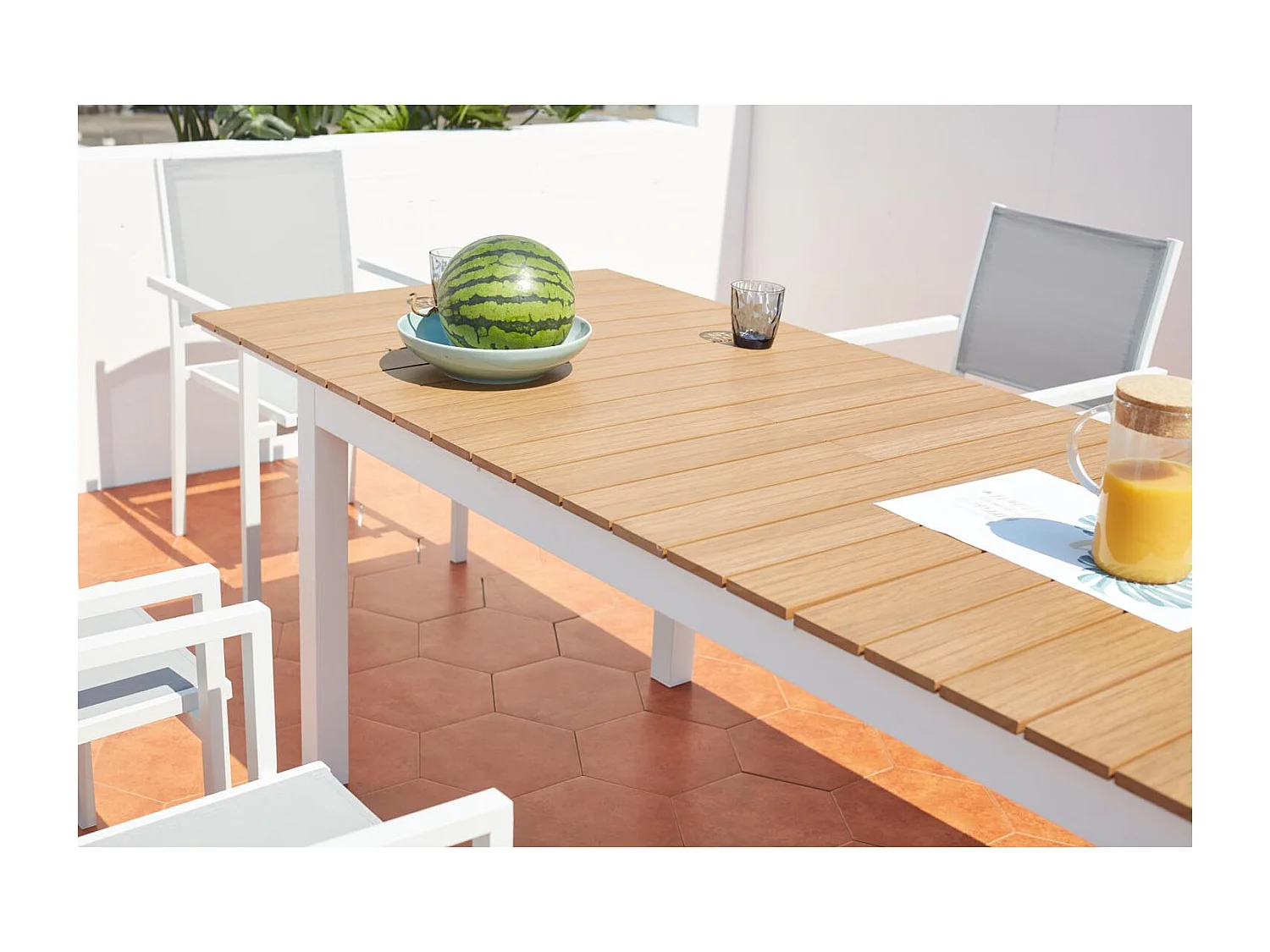 Salotto da giardino 8 posti in alluminio MADEIRA