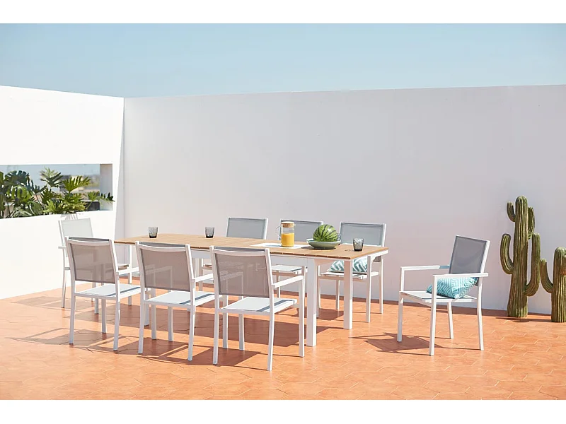 Tuinset 8 plaatsen van aluminium MADEIRA