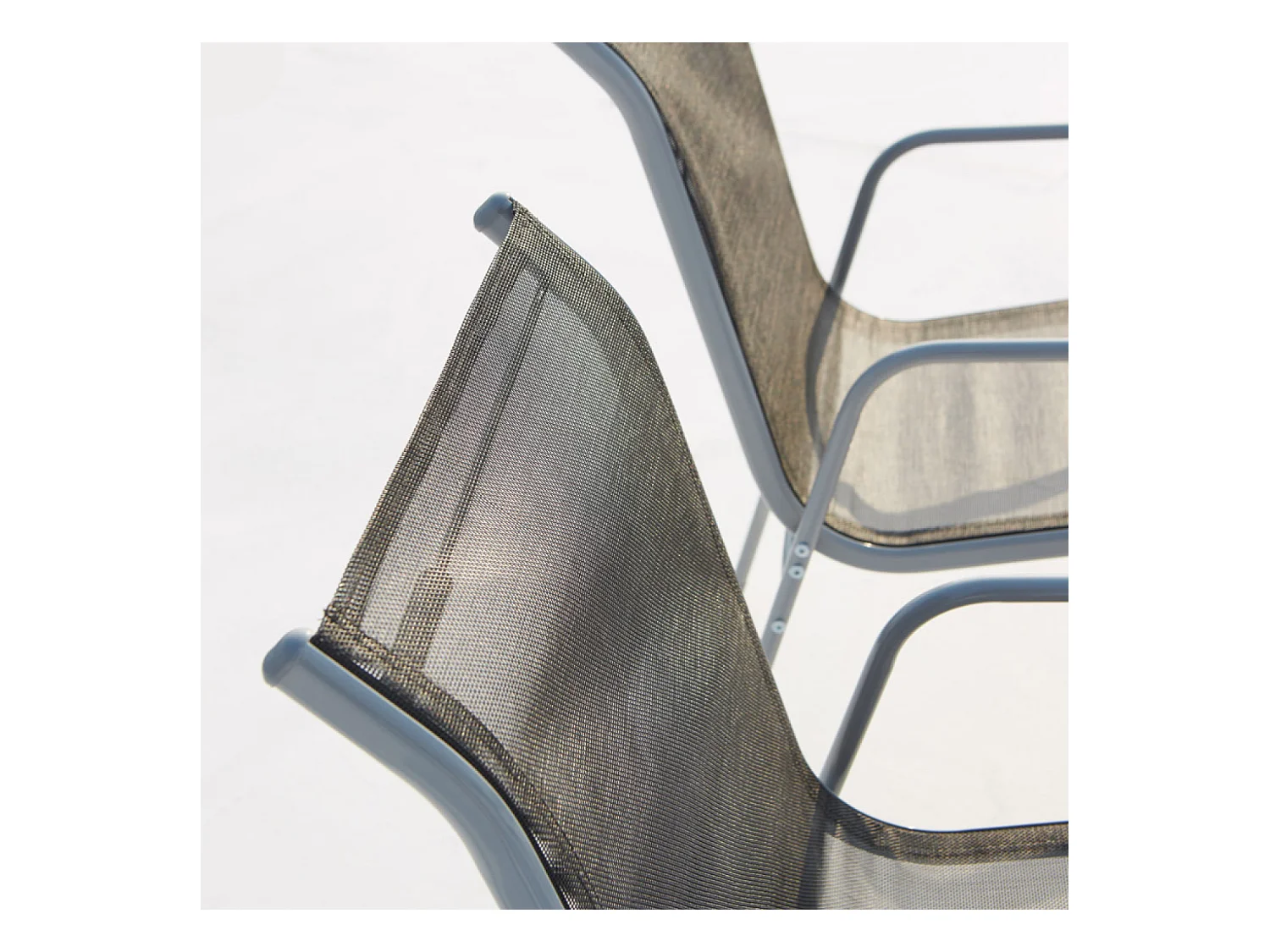 Gartenmöbelset aus Stahl LUSIANA für 8 Personen mit Glastisch und Stühlen mit Armlehnen