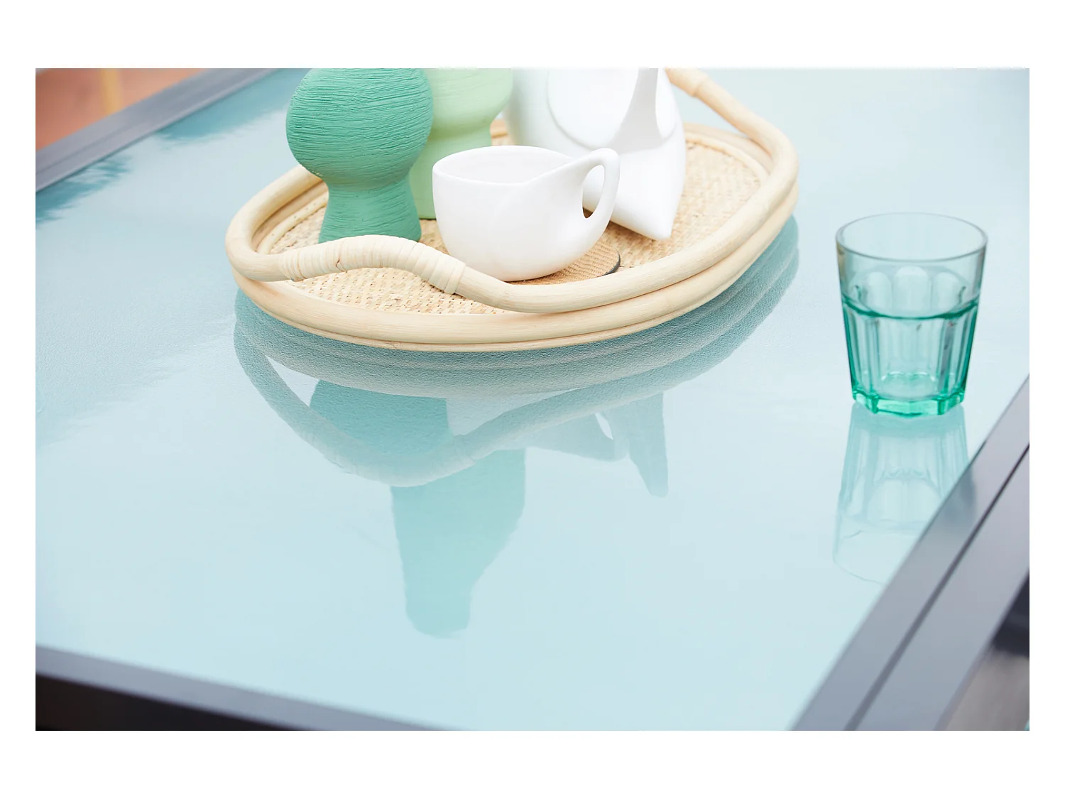 Table de jardin extensible et 6 fauteuils en alu et toile PVC BRESCIA
