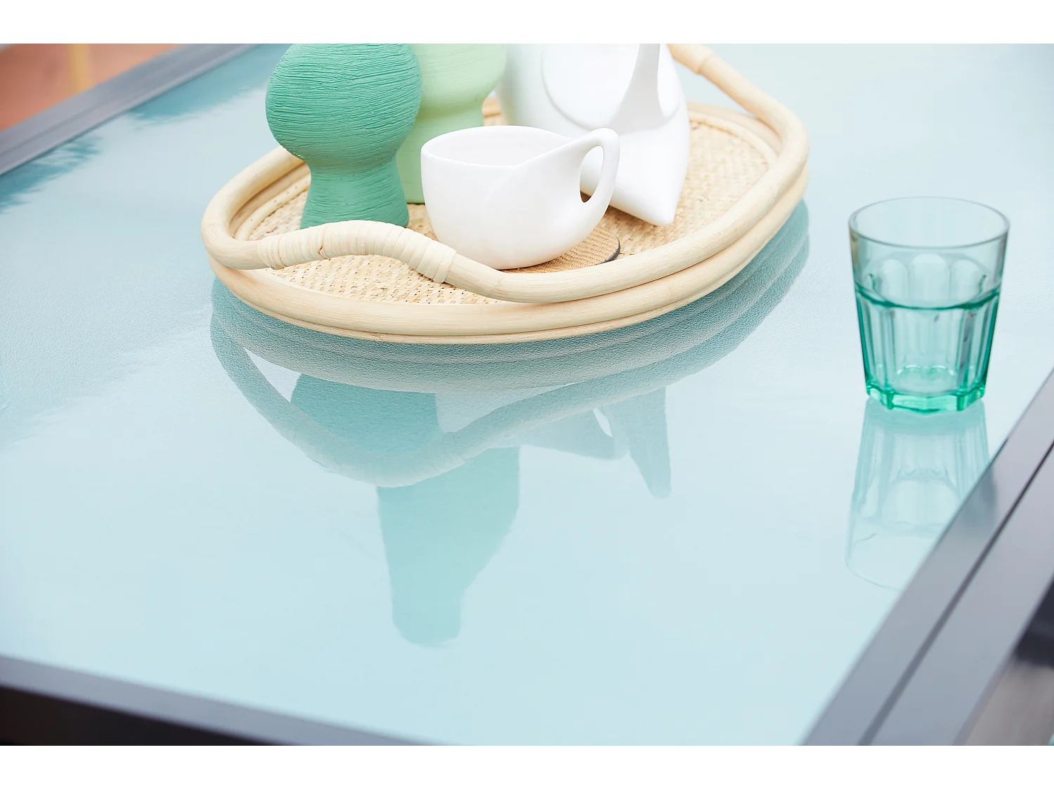 Table de jardin extensible et 6 fauteuils en alu et toile PVC BRESCIA