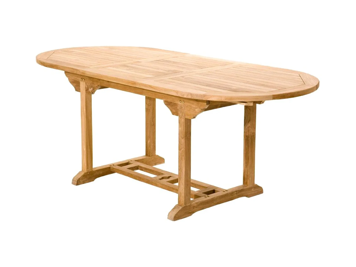 Table de jardin ovale et 4 chaises et 2 fauteuils en teck KAJANG