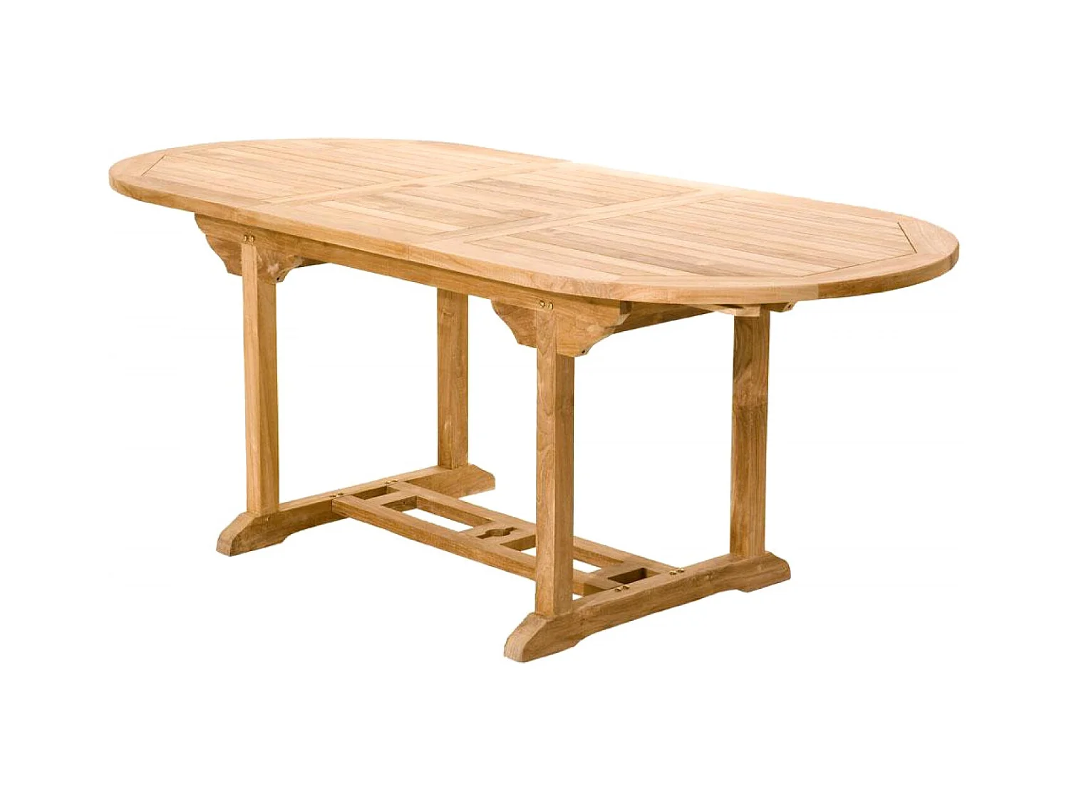 Table de jardin ovale et 4 chaises et 2 fauteuils en teck KAJANG