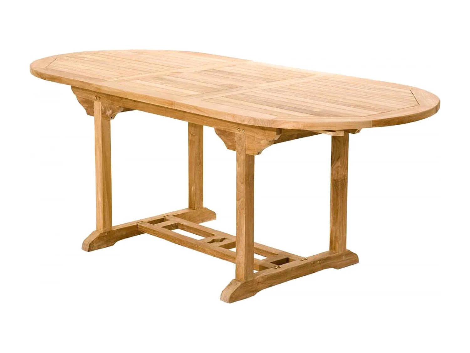 Table de jardin ovale et 4 chaises et 2 fauteuils en teck KAJANG