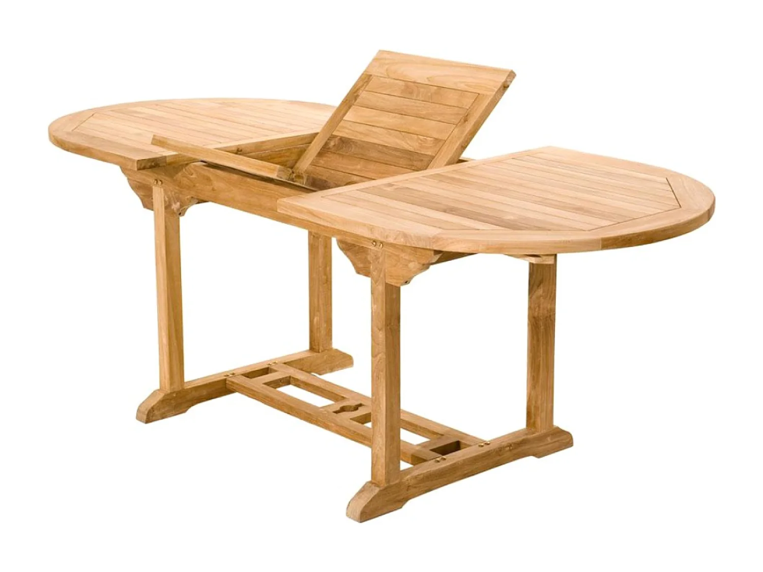 Table de jardin ovale et 4 chaises et 2 fauteuils en teck KAJANG