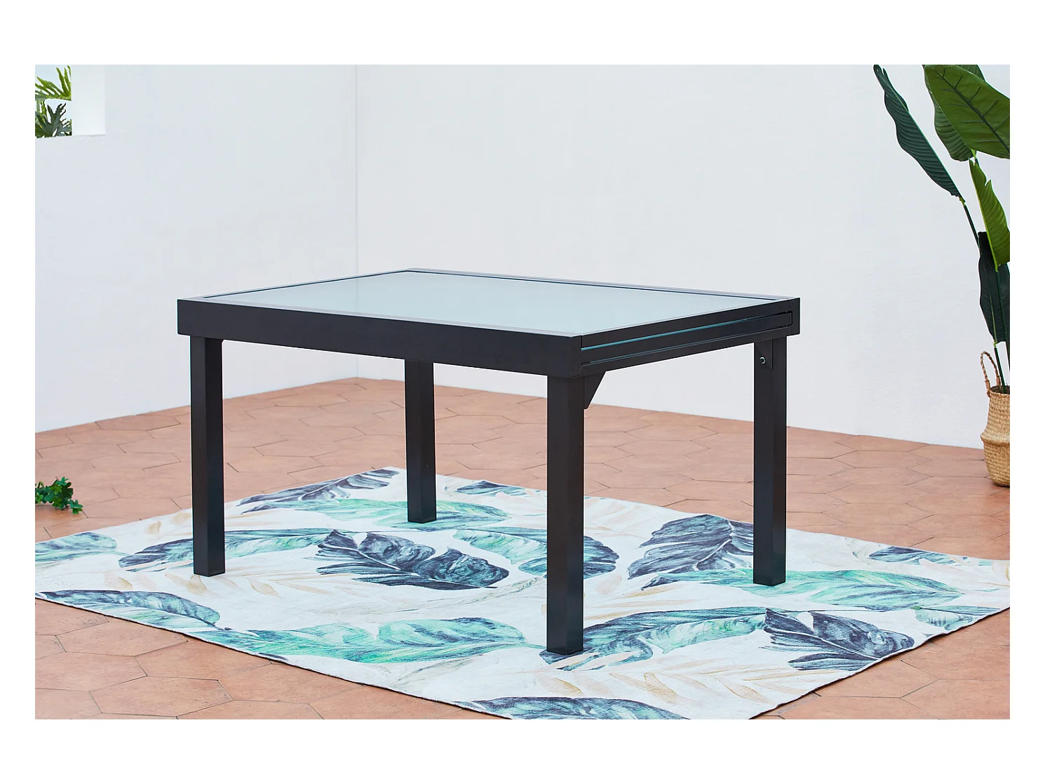 Table de jardin extensible 12 fauteuils en alu et toile PVC BRESCIA