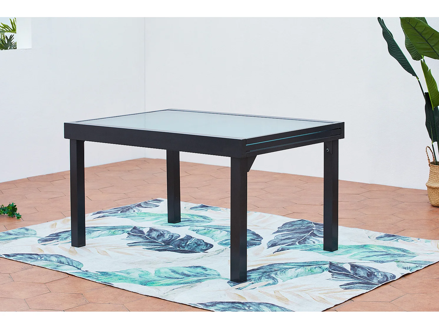 Table de jardin extensible 12 fauteuils en alu et toile PVC BRESCIA