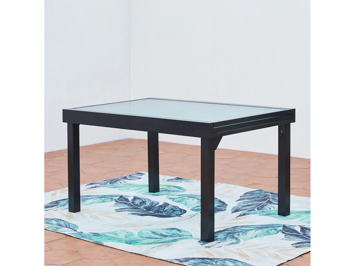 Conjunto de jardín de aluminio: mesa extensible + 12 sillas textileno BRESCIA